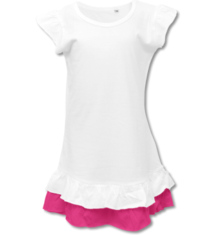 T-Shirt-Kleid "Sandy" weiss/bubblegum | 3-4 Jahre