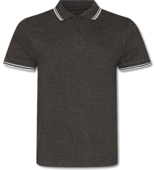 Stretch Kontrast Poloshirt  charcoal / white | XL