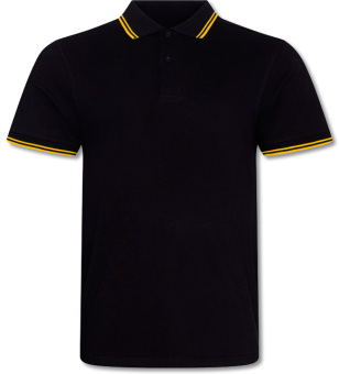 Stretch Kontrast Poloshirt  black / yellow | M