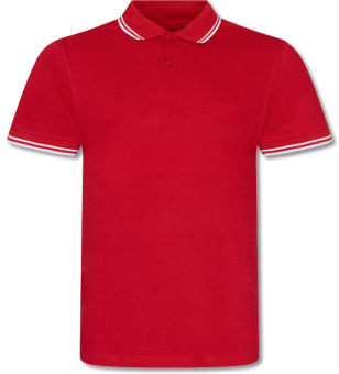 Stretch Kontrast Poloshirt  red / white | M